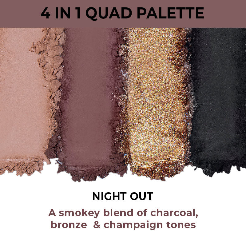 Nykaa Eyes On Me! 4 in 1 Quad Eyeshadow Palette - Night Out - Jusskincare