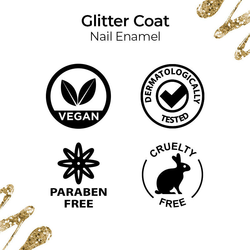Nykaa Star Studded Glitter Coat Nail Enamel Polish - Golden Ticket 226
