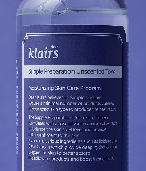 Dear KLAIRS Supple Preparation Unscented Toner 180ml Dear Klairs