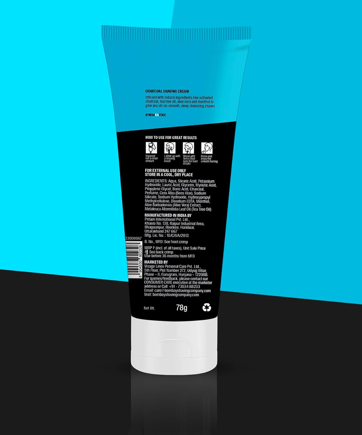 Bombay Shaving Company Charcoal Shaving Cream - Jusskincare