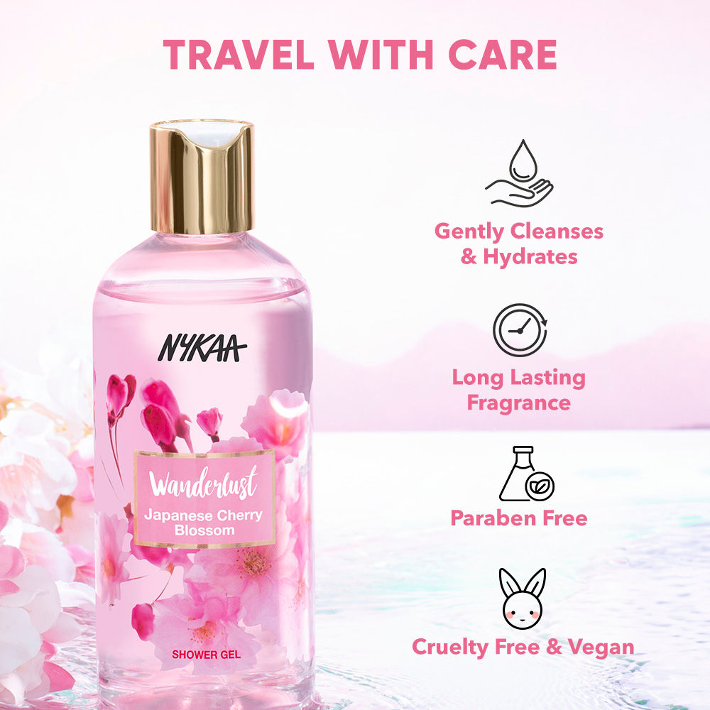 Nkyaa Wanderlust Japanese Cherry Blossom Shower Gel 300ML - Jusskincare