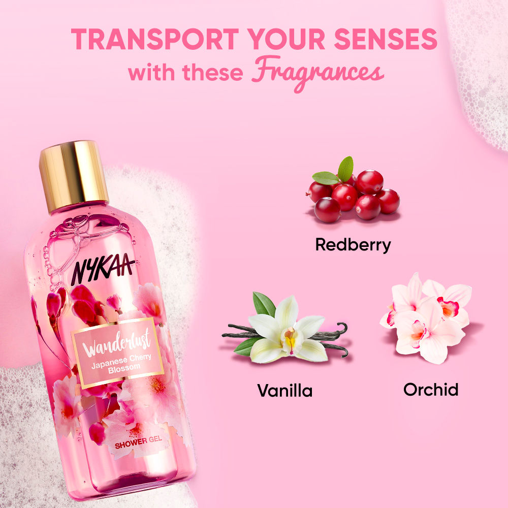 Nkyaa Wanderlust Japanese Cherry Blossom Shower Gel 300ML - Jusskincare