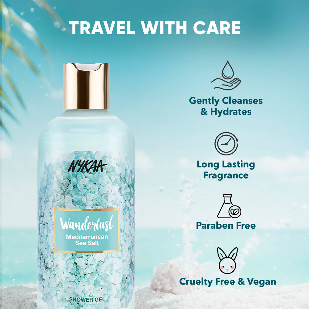 Nykaa Wanderlust Mediterranean Sea Salt Shower Gel 300ML - Jusskincare
