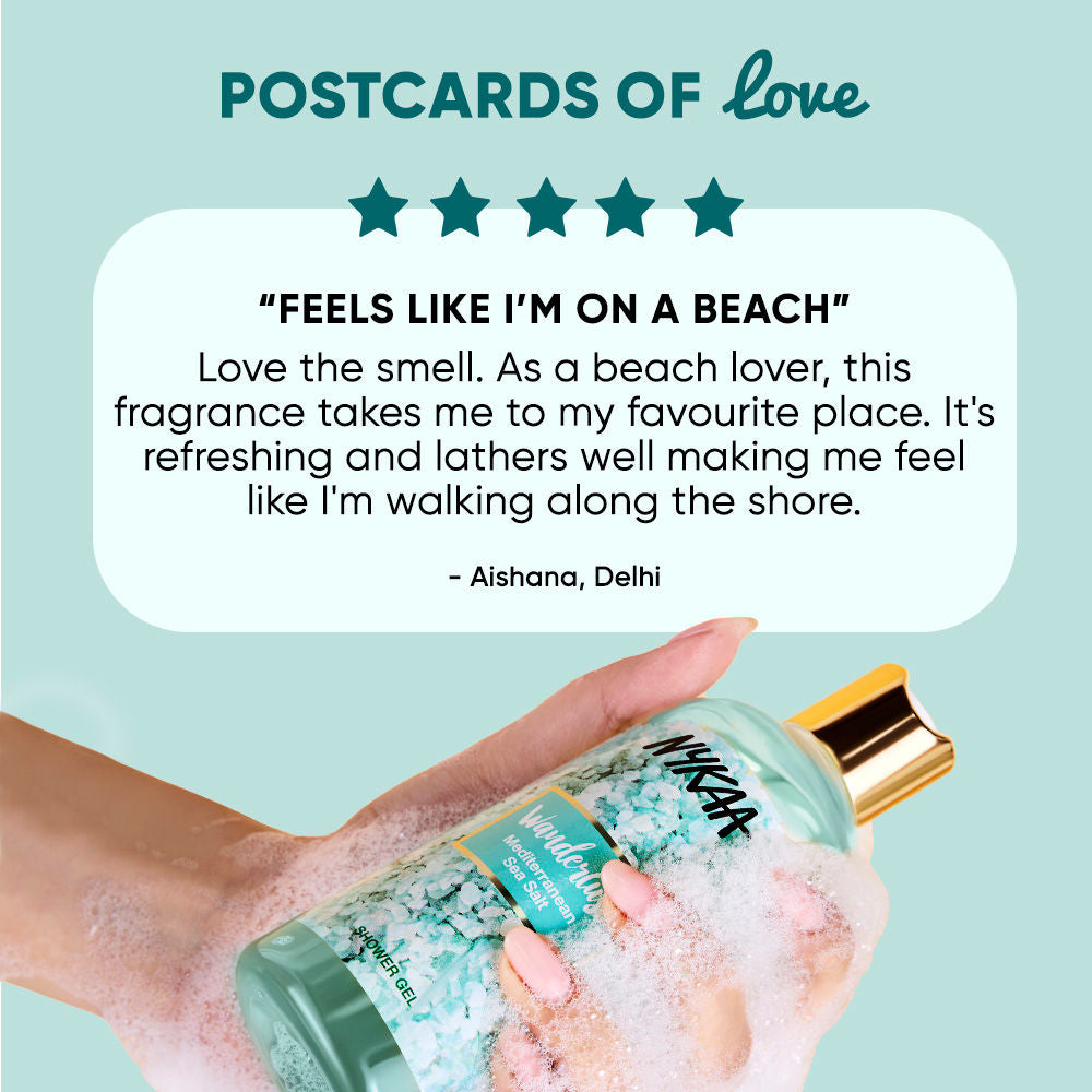 Nykaa Wanderlust Mediterranean Sea Salt Shower Gel 300ML - Jusskincare