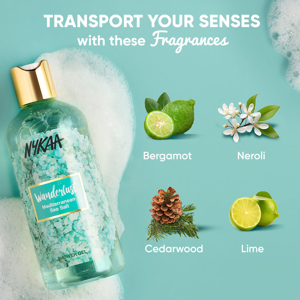 Nykaa Wanderlust Mediterranean Sea Salt Shower Gel 300ML - Jusskincare