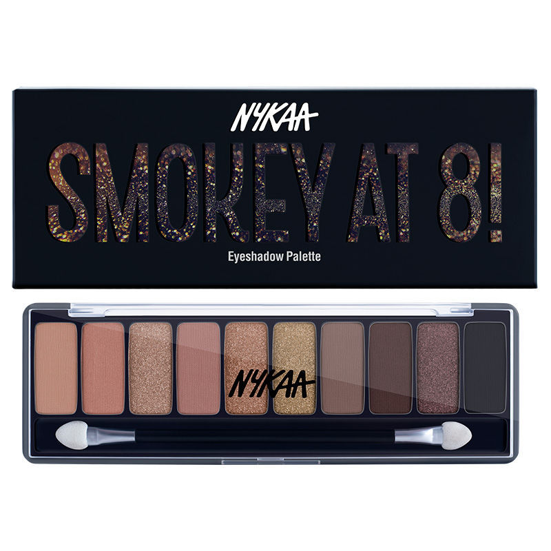 Nykaa Eyes On Me! 10-in-1 Eyeshadow Palette - Smokey at 8! - Jusskincare