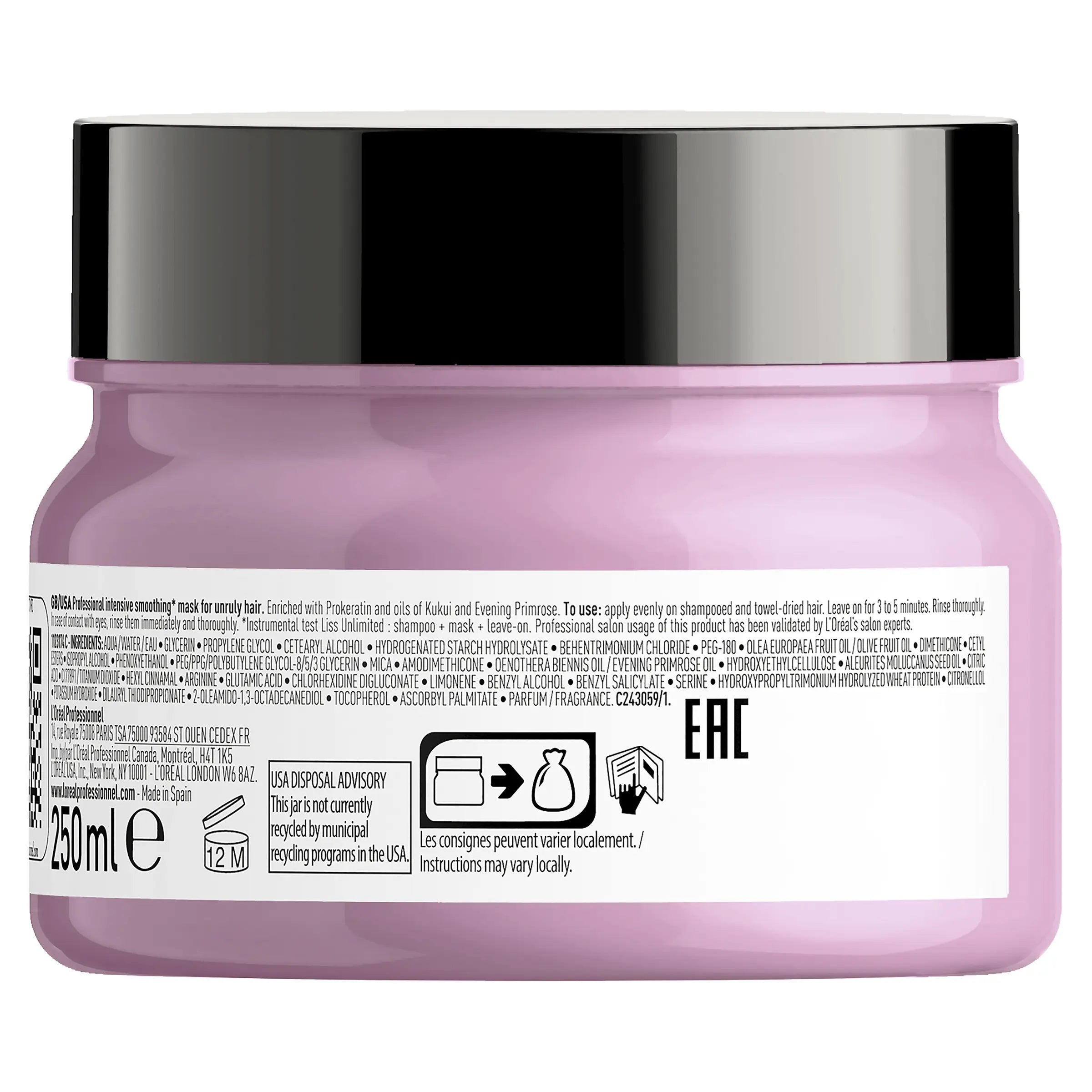 L'Oreal Professionnel Serie Expert Liss Unlimited Hair Mask 250 ml - Jusskincare