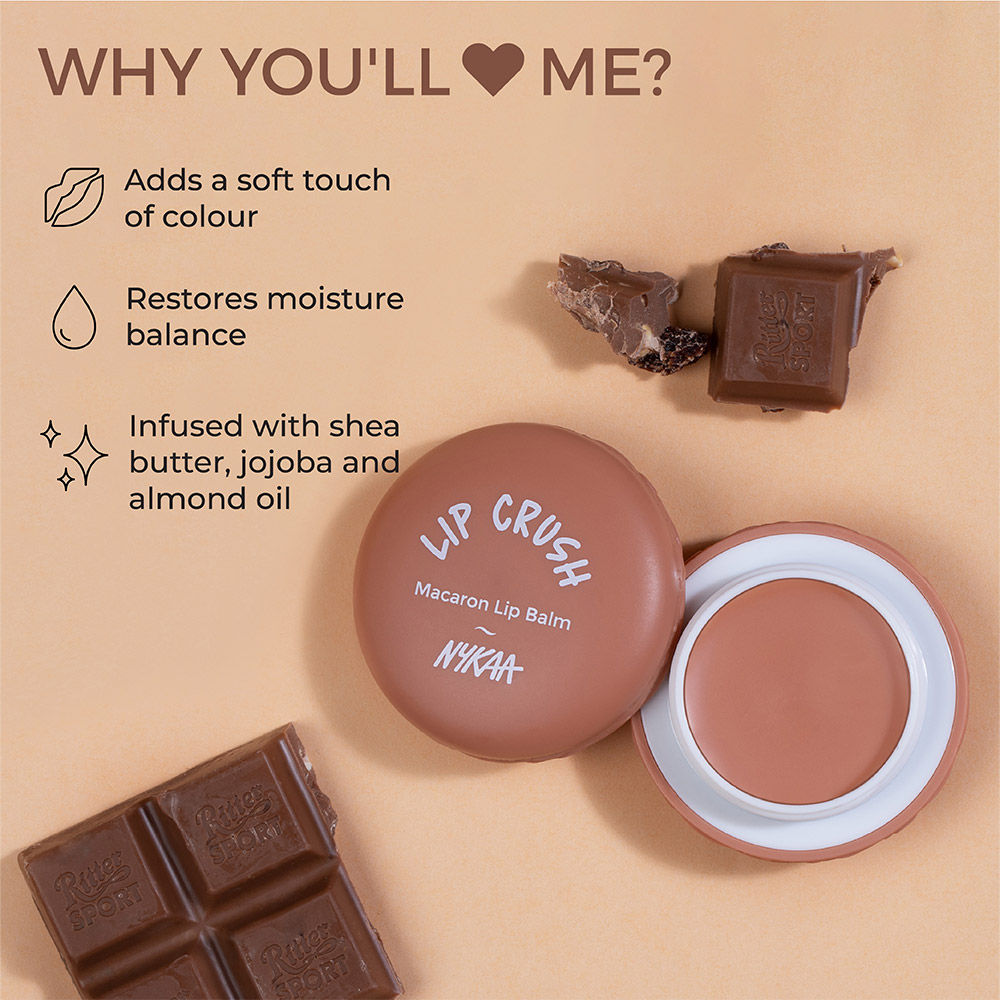 Nykaa Moisturising Macaron Lip Balm - Chocolate - Jusskincare