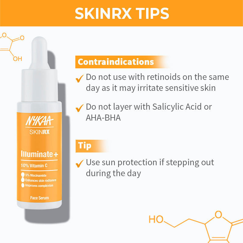 Nykaa SkinRX 10% Vitamin C Face Serum for Radiant Skin with 5% Niacinamide
