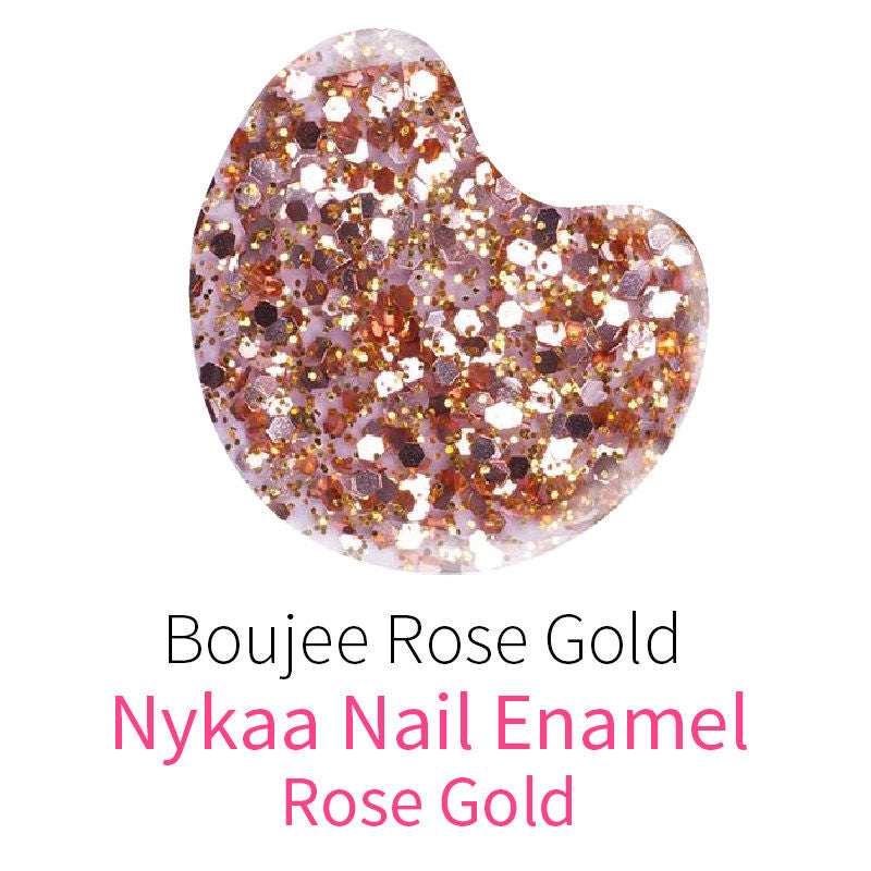 Nykaa Star Studded Glitter Coat Nail Enamel Polish - Boujee Rose Gold 225
