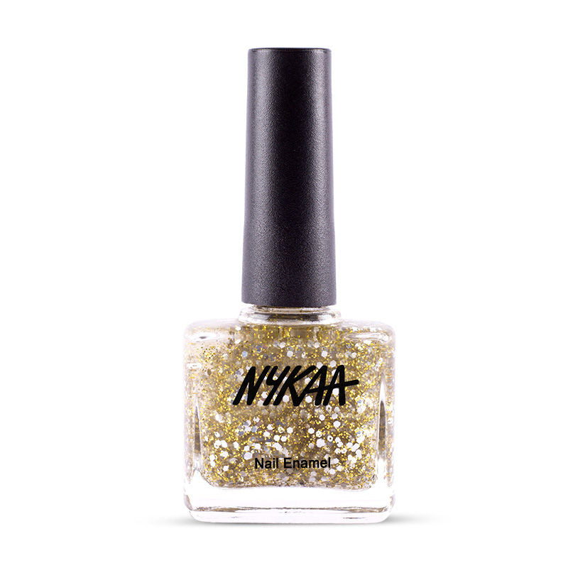 Nykaa Star Studded Glitter Coat Nail Enamel Polish - Golden Ticket 226