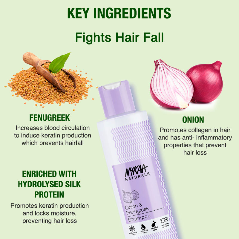 Nykaa Naturals Onion & Fenugreek Anti-Hair Fall Shampoo