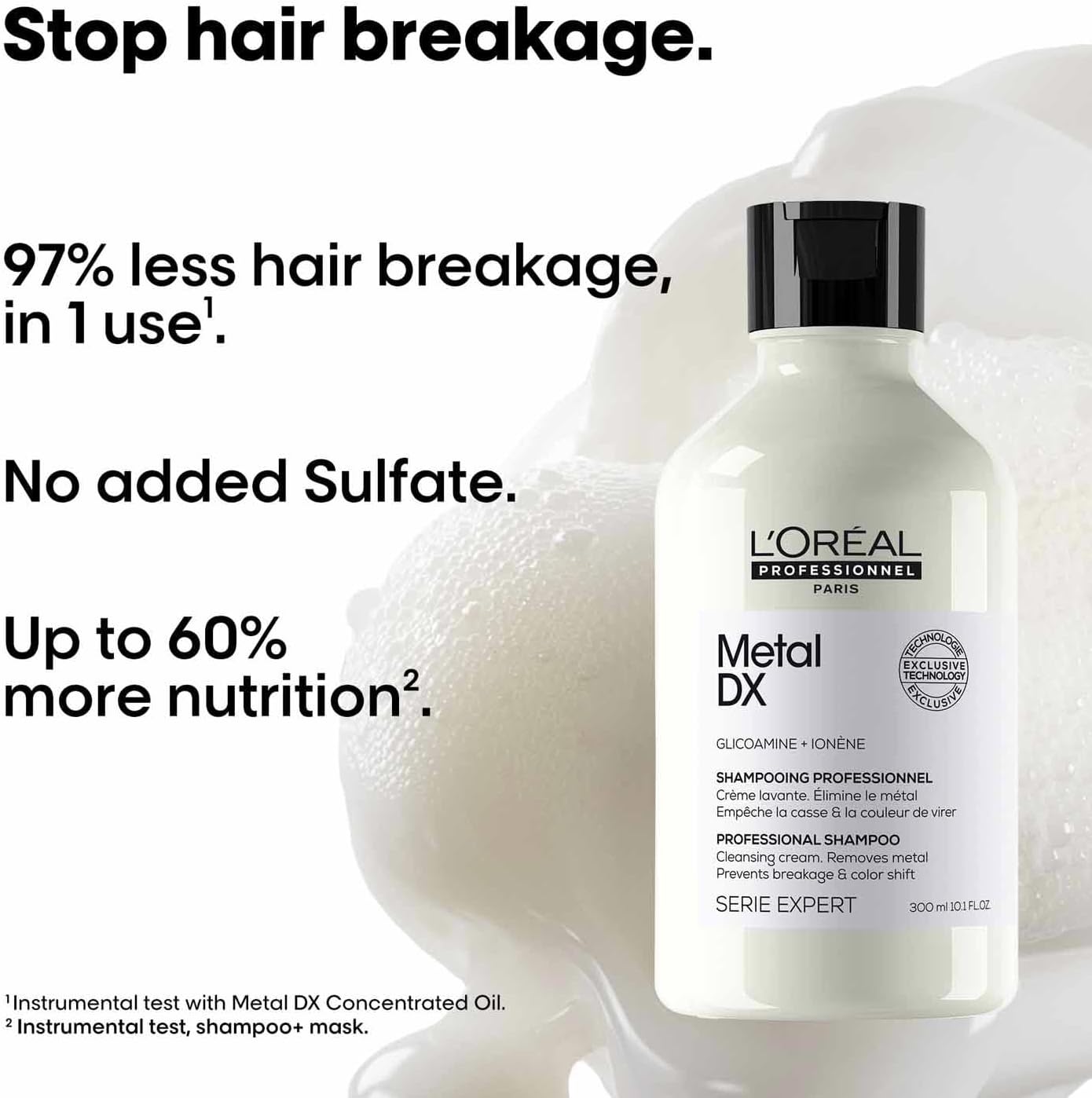 L'Oréal Professionnel Series Expert Metal DX Shampoo Hair Shampoo for Coloured and Damaged Hair, Long-Lasting Colours & Shine, Series Expert, Metal DX Shampoo, 300 ml