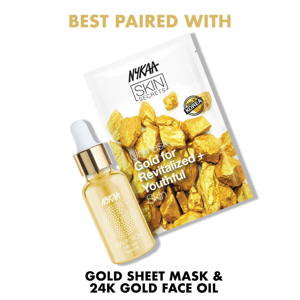 Nykaa Naturals Skin Potion 24K Gold Collagen Boosting Face Oil Serum with Squalene
