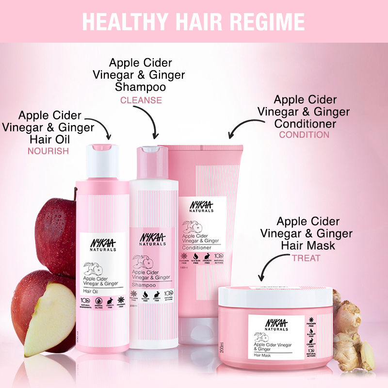 Nykaa Naturals Anti-Dandruff Sulphate-Free Shampoo with Apple Cider Vinegar, Ginger & Tea Tree Oil