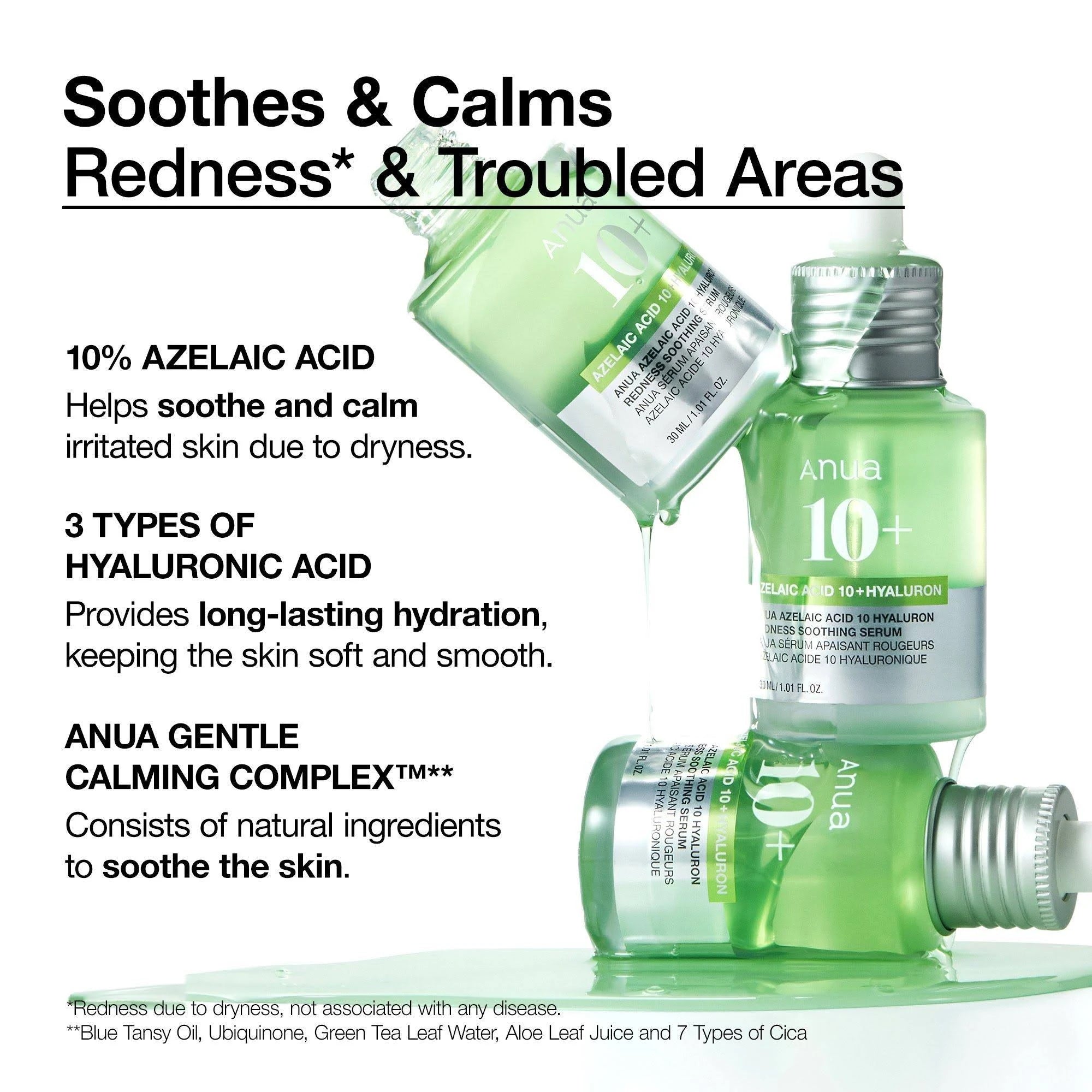 Anua - Azelaic Acid 10 Hyaluron Redness Soothing Serum [30ml] Anua